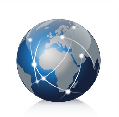 Earth of internet connection clipart