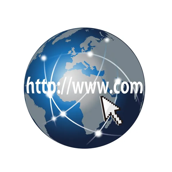Web search and global network on a white — Stock Vector