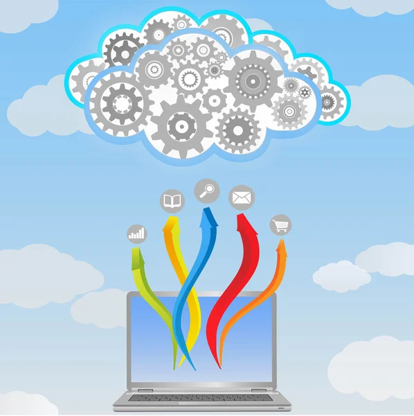 Cloud Computing fundo — Vetor de Stock