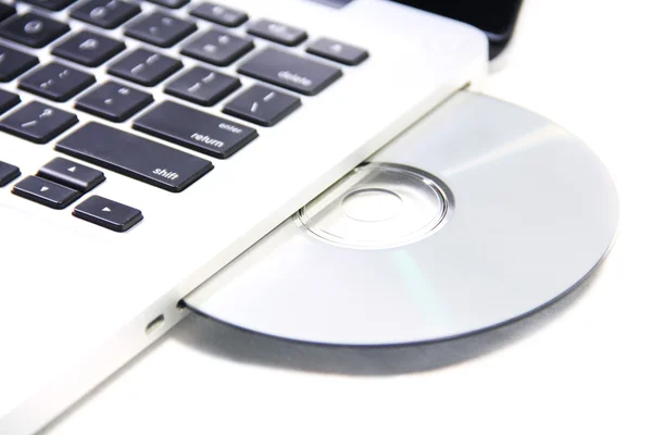 Laptop med cd / dvd-drev - Stock-foto