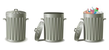 Garbage cans clipart