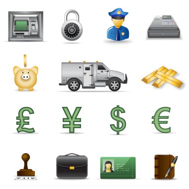 Finance and banking icons clipart