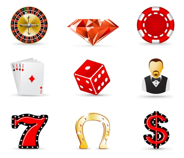 Casino y juegos de azar iconos 1 — Archivo Imágenes Vectoriales