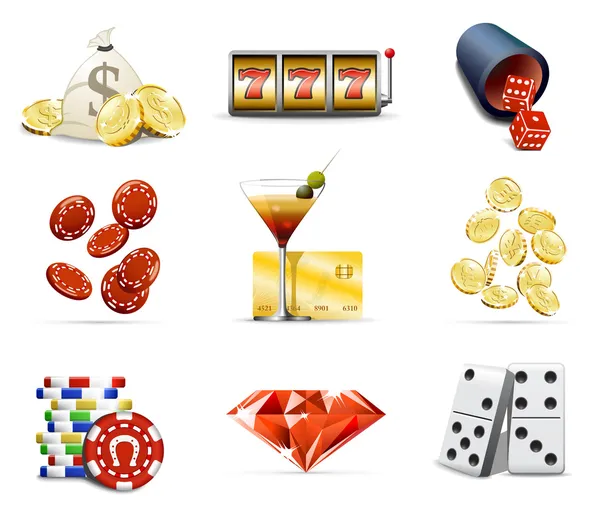 Casino en gokken icons 2 — Stockvector