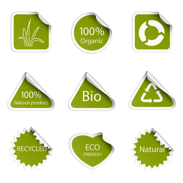 Etiquetas ecológicas — Vector de stock