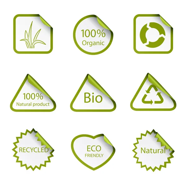 Ecology stickers — Stock Vector