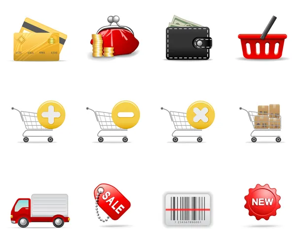Icônes shopping partie 2 — Image vectorielle