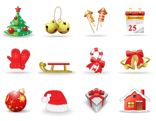 Christmas icons — Stock Vector