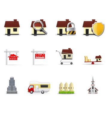 Real estate icons clipart