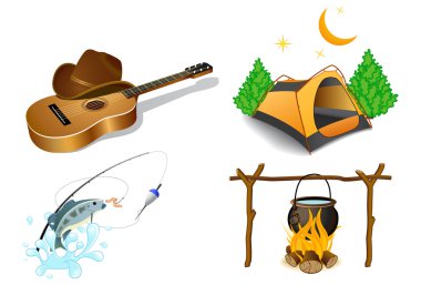 Camping icons 2 clipart