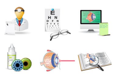 Medical icons set | Ophthalmology clipart