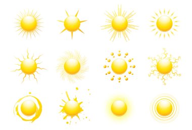 Sun icons clipart