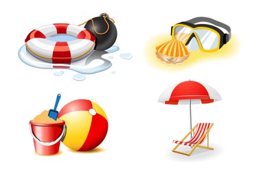 Vacation icons clipart