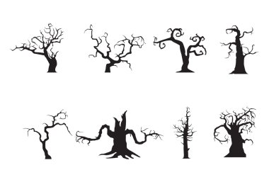 Halloween scary trees clipart