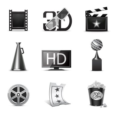 Movie icons | B&W series clipart