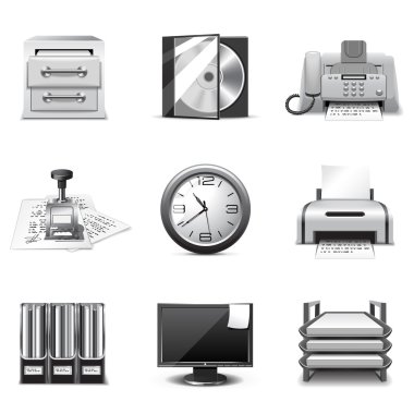 Office icons | B&W series clipart