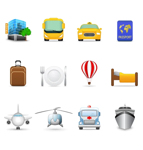 Travel and transportation icons — Stock Vector