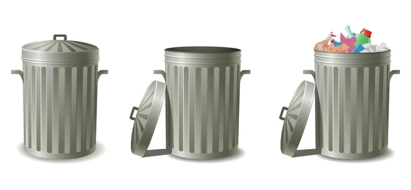 Garbage cans — Stock Vector