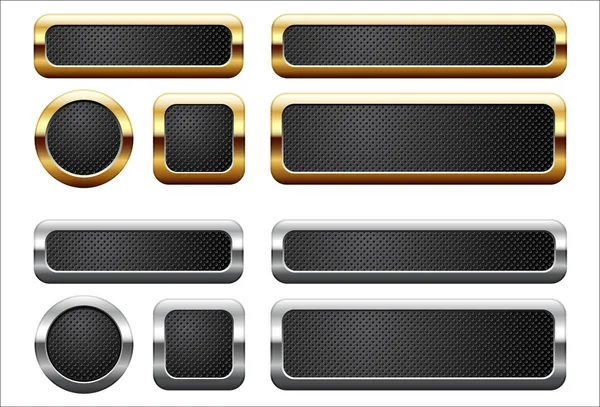Metallic and golden buttons — Stock Vector
