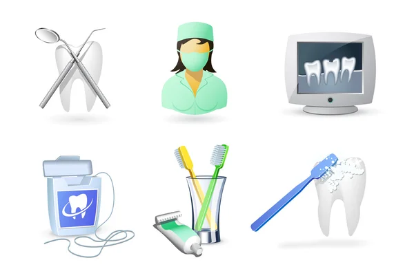 Ícones médicos na Odontologia — Vetor de Stock
