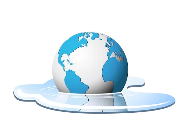 Globe in water — Stockvector