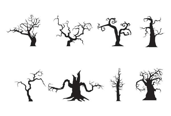 Halloween arbres effrayants — Image vectorielle