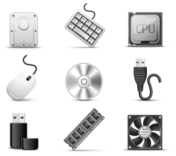 Computer parts | B&W series — Stock Vector