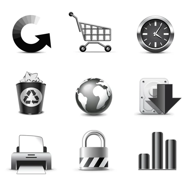 Web-Icons | s & w-Serie — Stockvektor