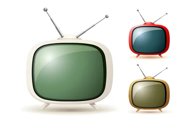 Симпатичные иконы телевидения — стоковый вектор