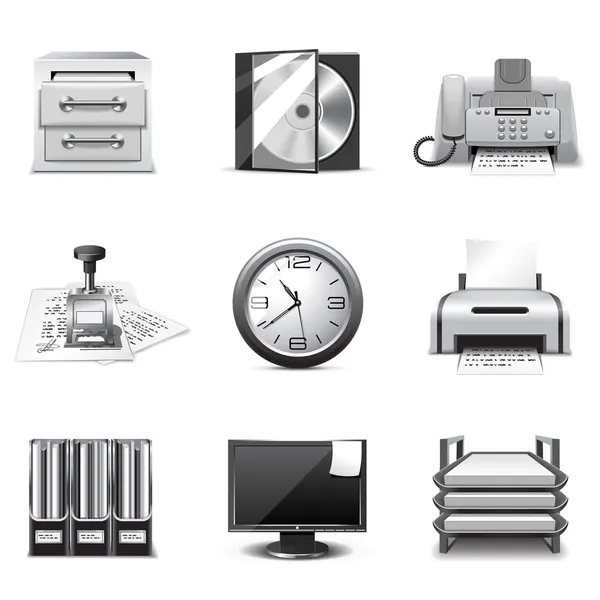 Office icons | B&W series — Stock Vector