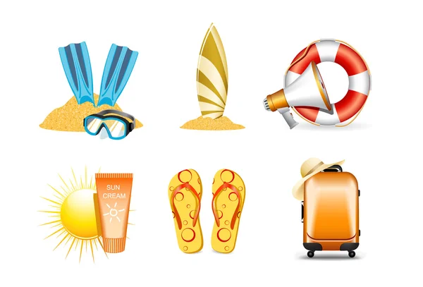 Iconos de vacaciones y viajes 4 — Vector de stock
