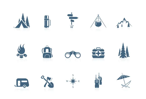 Iconos para acampar serie jalá piccolo Gráficos vectoriales