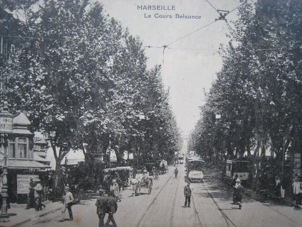Vintage vykort av marseille — Stockfoto