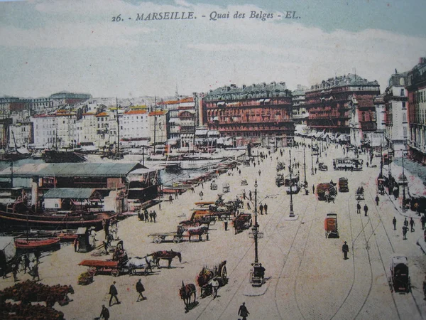 Vintage vykort av marseille — Stockfoto