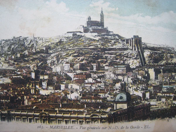 Archiwalne pocztówki Marsylii — Zdjęcie stockowe