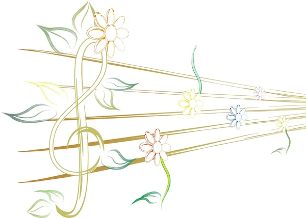 Цветочная музыка — стоковый вектор