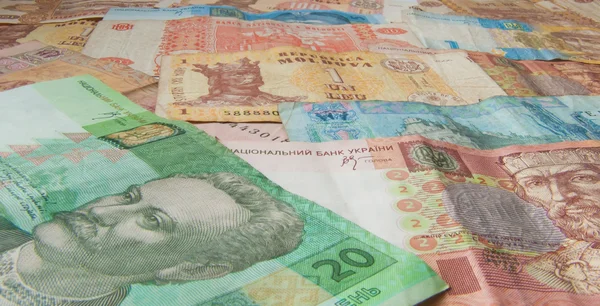 Moldavština a ukrajinské peníze, hryvna a leu — Stock fotografie