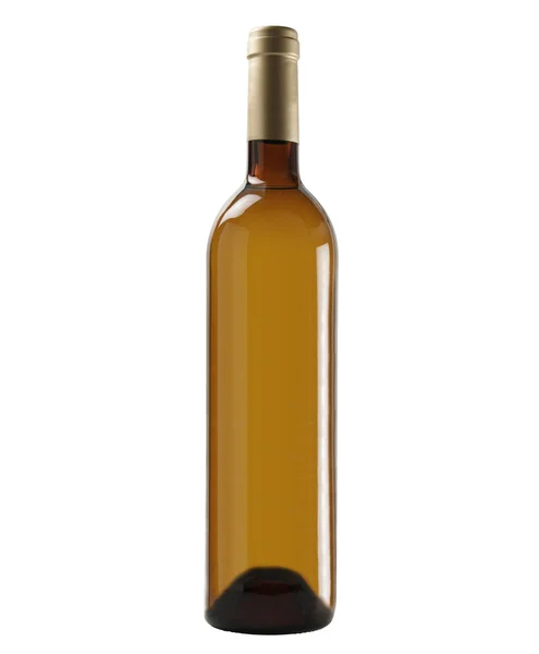 Botella marrón de vino blanco —  Fotos de Stock