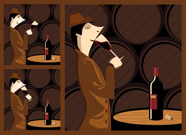 Wine tasting clipart