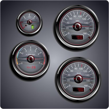 Illustrated car gauges clipart