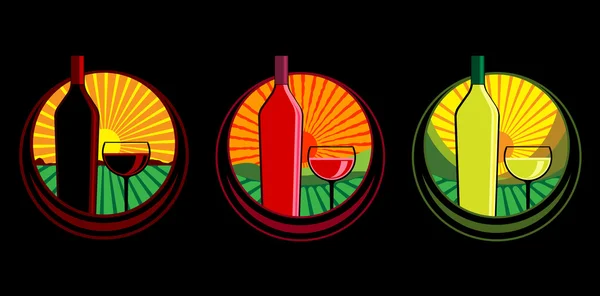 Wine bottle illustrations — Stock Vector