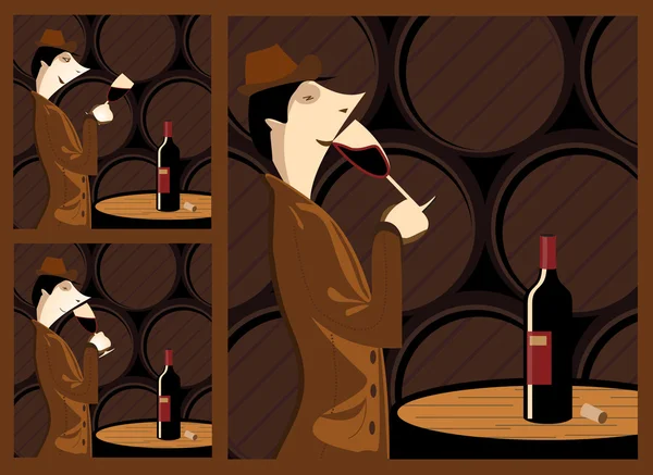 Ochutnávka vín — Stockový vektor