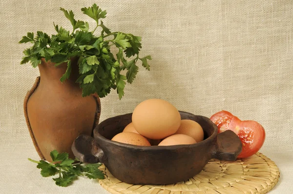 Vegetables and eggs — Stock Photo, Image