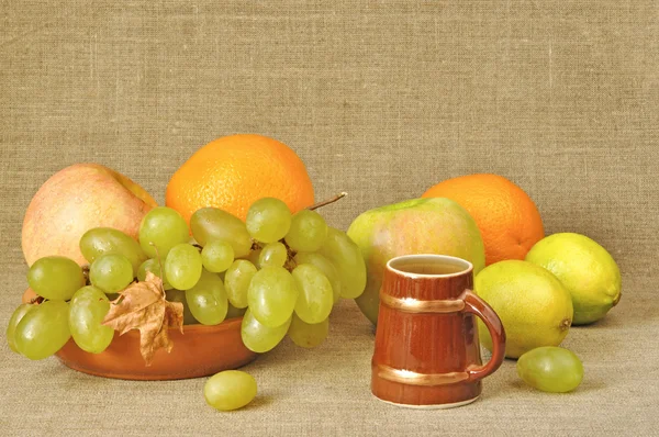 Fruit different, wine — Stock Photo, Image