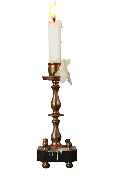 Kerzenständer alt mit Kerze — Stockfoto