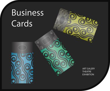 Three vector business cards clipart