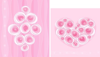 Two vector roses cards clipart