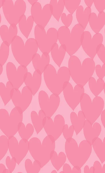 Vector rosa transparente transparente patrón de corazones — Stockvector
