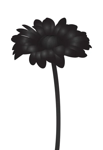 Silueta vektor abstraktní černý květ — Stockový vektor