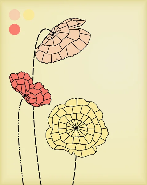 Carte vectorielle fleurs abstraites — Image vectorielle
